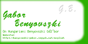 gabor benyovszki business card